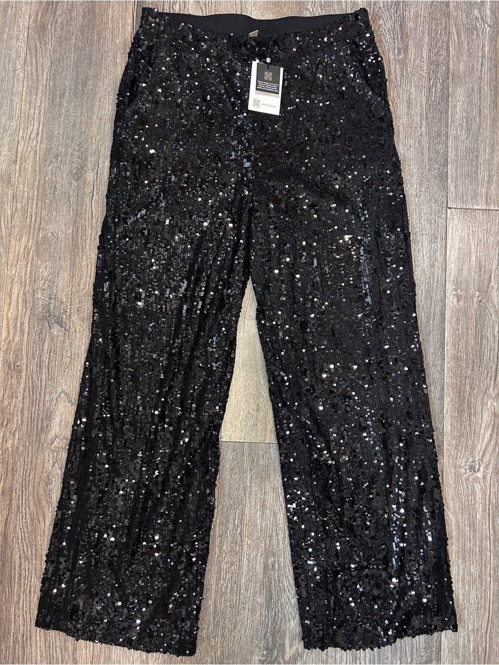 Cable & Gauge~Wide Leg Black Sequin NWT~ Women’s Pants~ Medium